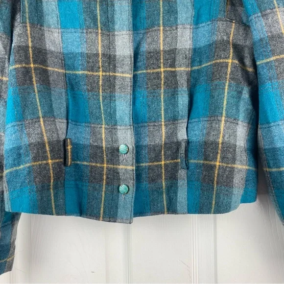 Vintage Mei Lung Meirong Wool Plaid Jacket Button-Up Blazer - Picture 3 of 7